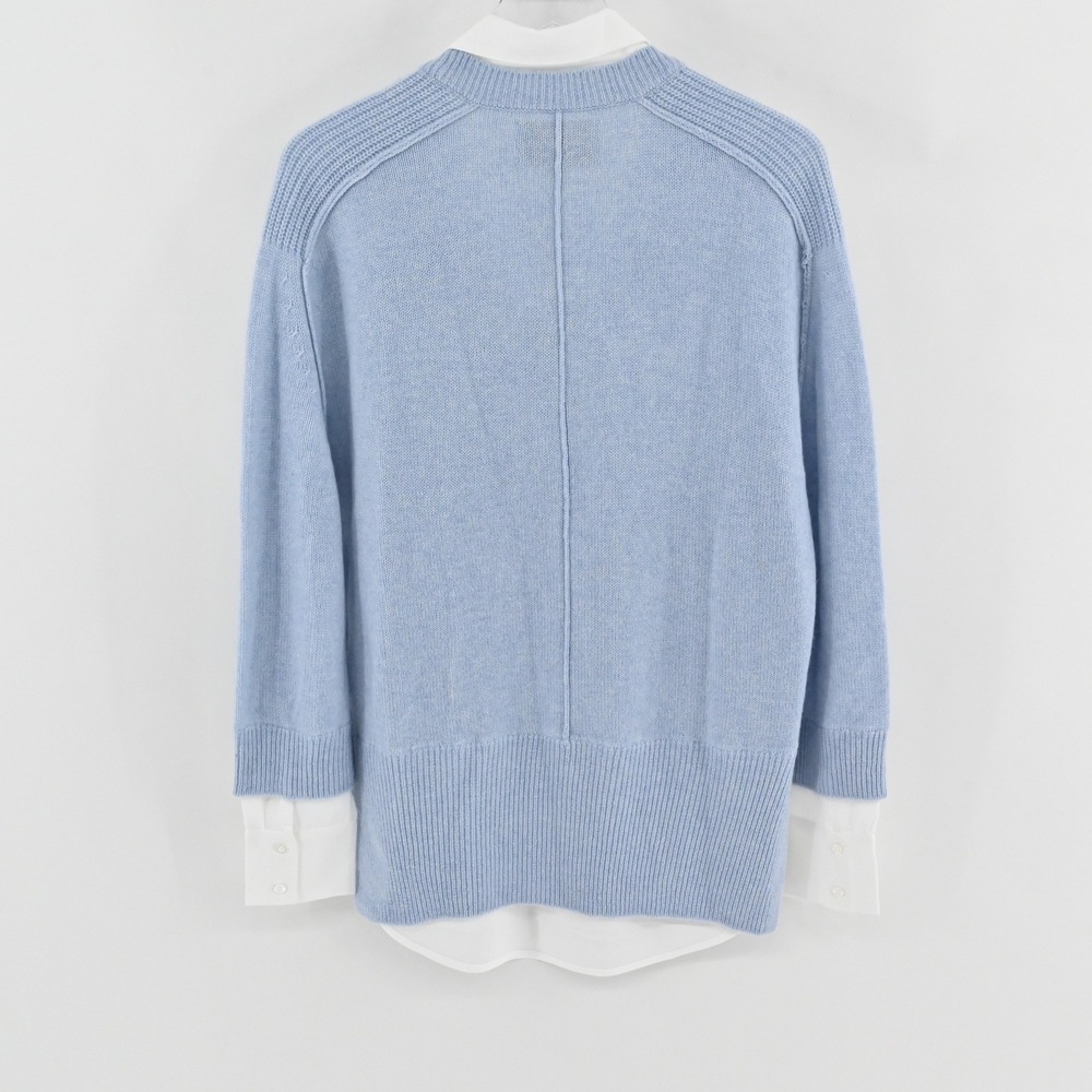 Brochu Walker The Looker Layered V-Neck Sweater Womens Size S Blue Wool Cashmere - Picture 2 of 9